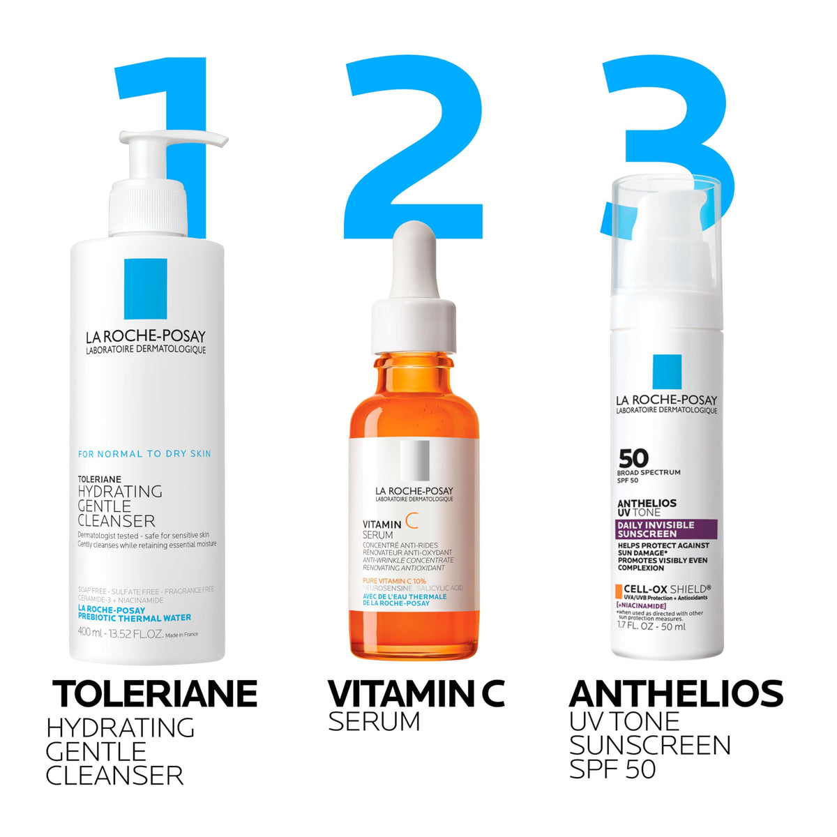 La Roche-Posay open cap with product bead showing blendable texture