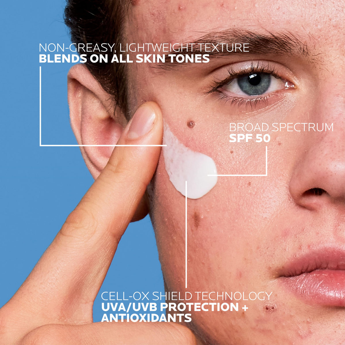 La Roche-Posay pump top detail for precise, hygienic dispensing