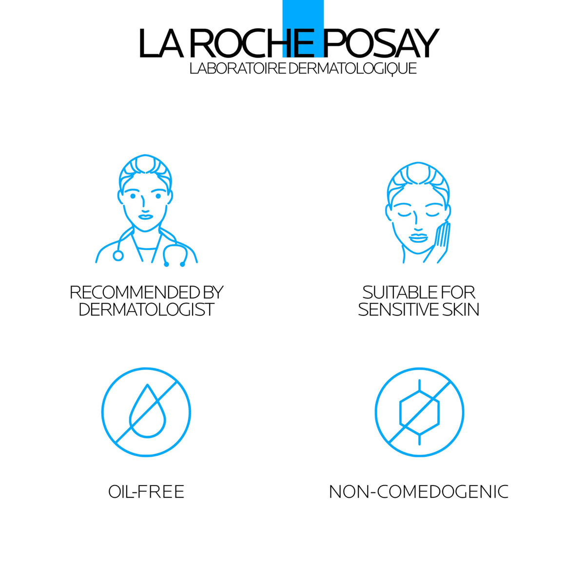 La Roche-Posay bottle held by fingers showing compact size and control