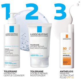 La Roche-Posay tube beside sunglasses for scale and daily sun-ready use