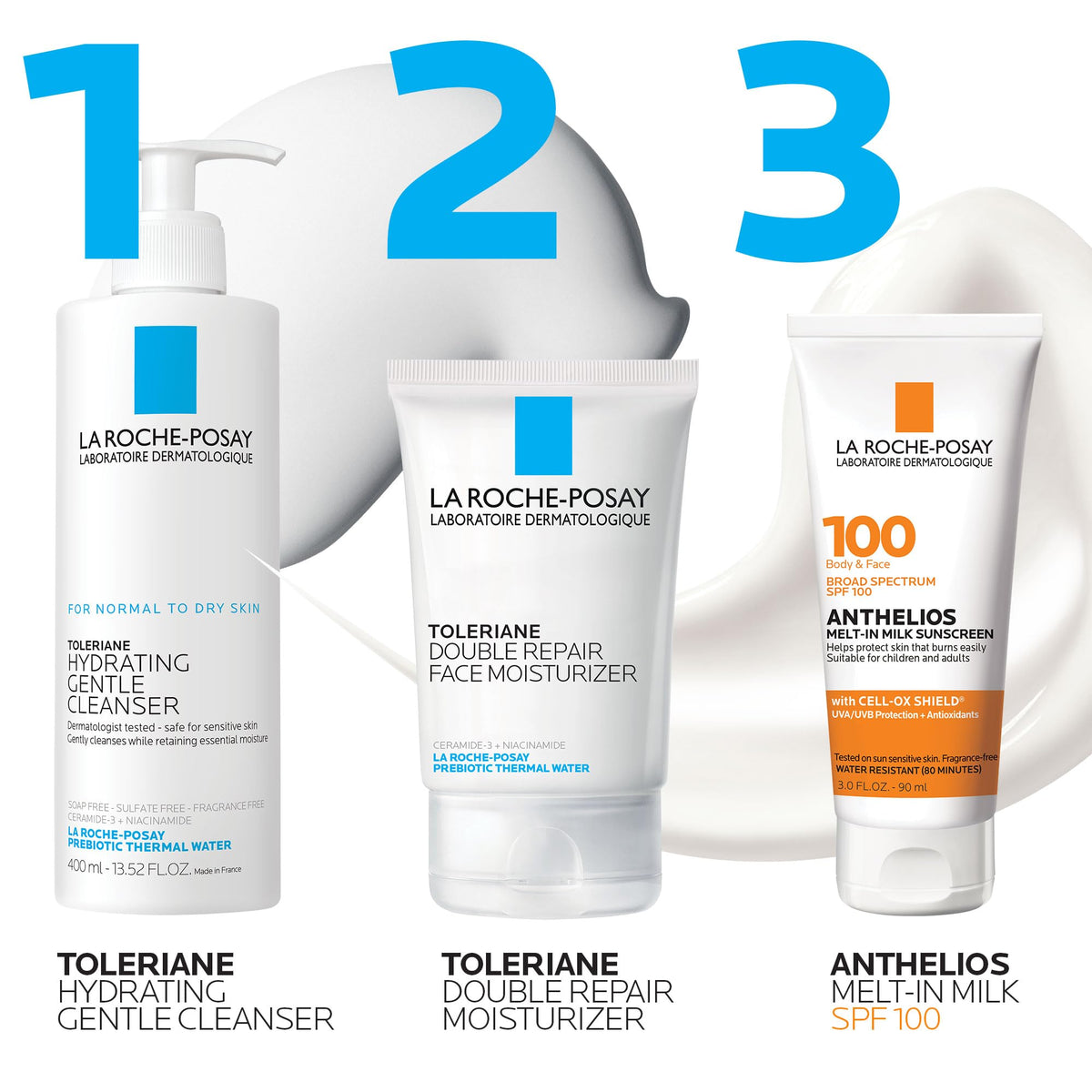 La Roche-Posay travel-size next to a passport illustrating portability