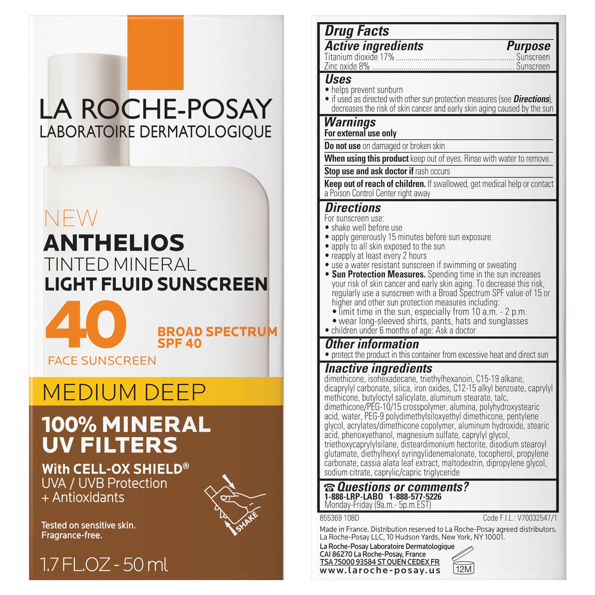 La Roche-Posay travel size tube with scale for on-the-go protection benefit