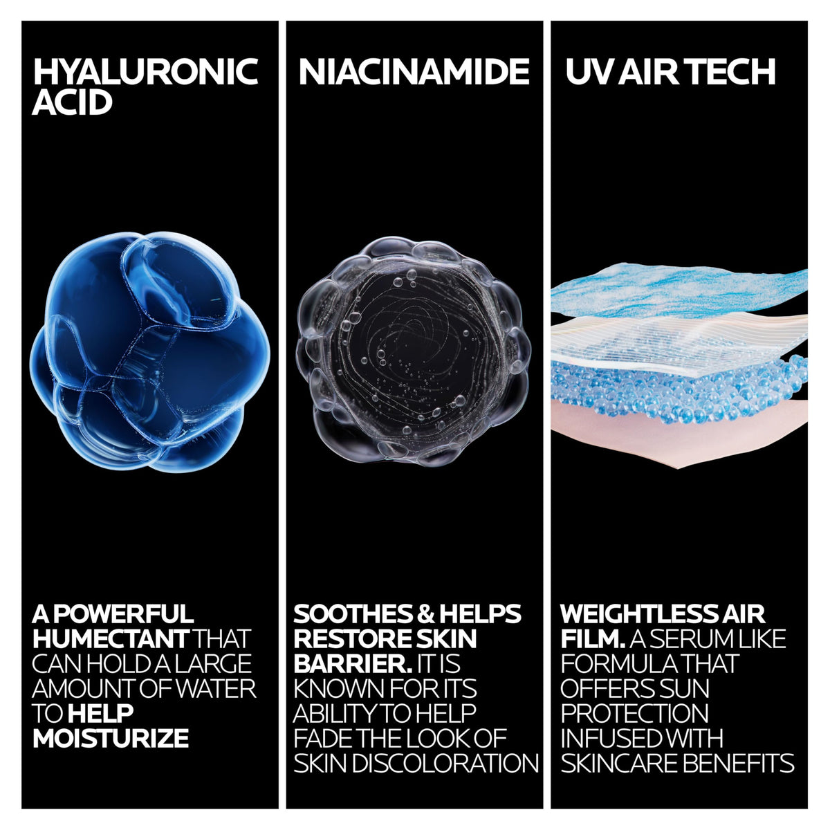 La Roche-Posay product label with ingredients and benefits visible