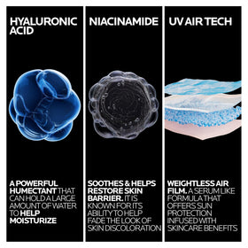 La Roche-Posay product label with ingredients and benefits visible