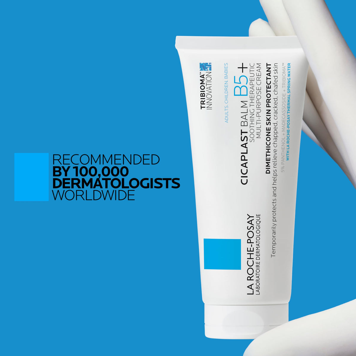 La Roche-Posay balm in a winter clothing scene protecting skin from cold weather