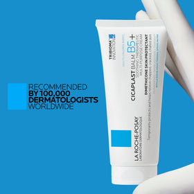La Roche-Posay balm in a winter clothing scene protecting skin from cold weather