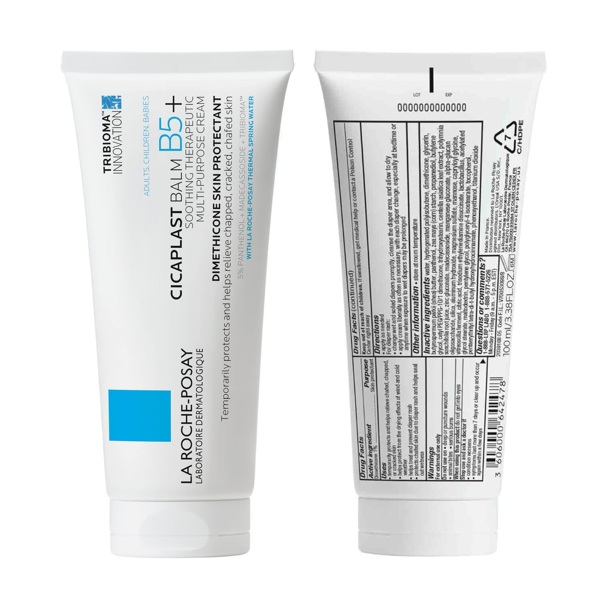 La Roche-Posay 100ml balm beside a coin for clear size and portability reference