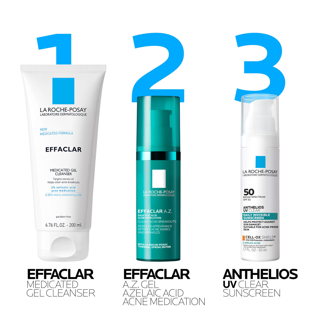 La Roche-Posay Effaclar A.Z. gel on bathroom counter as part of daily routine