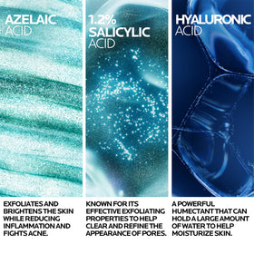 La Roche-Posay Effaclar A.Z. gel ingredient label highlighting azelaic acid
