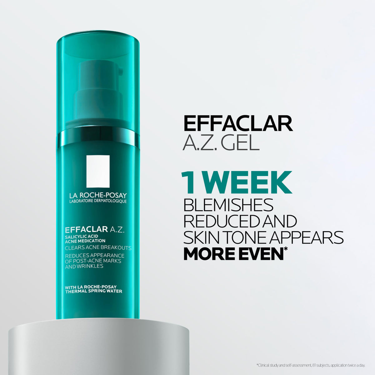 La Roche-Posay Effaclar A.Z. gel dispensing from nozzle for precise application