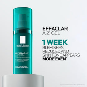 La Roche-Posay Effaclar A.Z. gel dispensing from nozzle for precise application