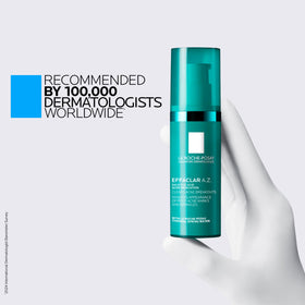 La Roche-Posay Effaclar A.Z. gel next to ruler showing 1.35 oz size
