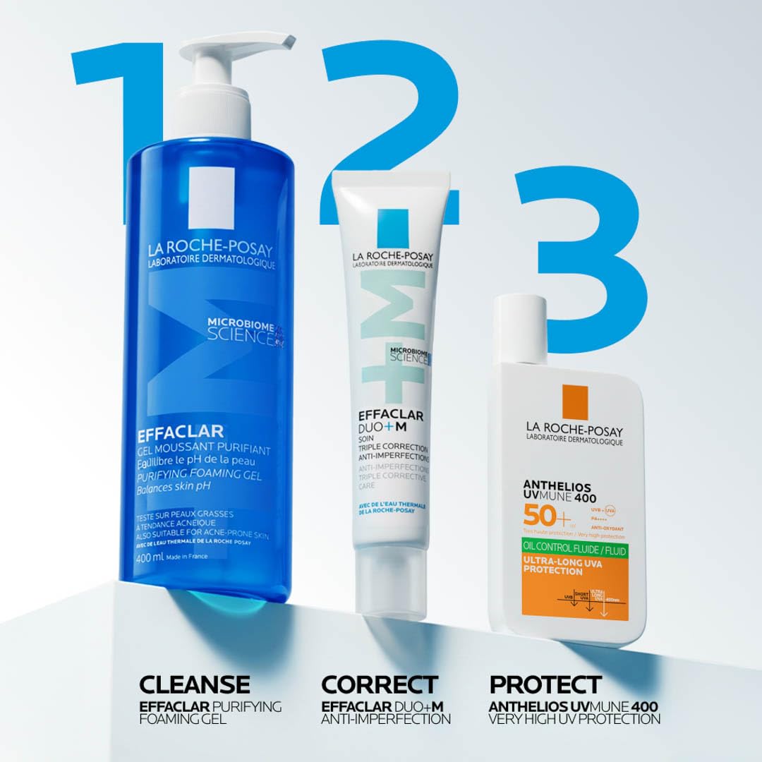 La Roche-Posay in bathroom lifestyle setting showing daily routine benefit