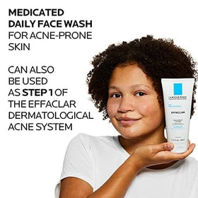 La Roche-Posay bottle styled on bathroom counter for routine