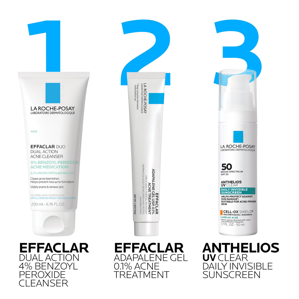 La Roche-Posay bottle beside moisturizer illustrating routine pairing