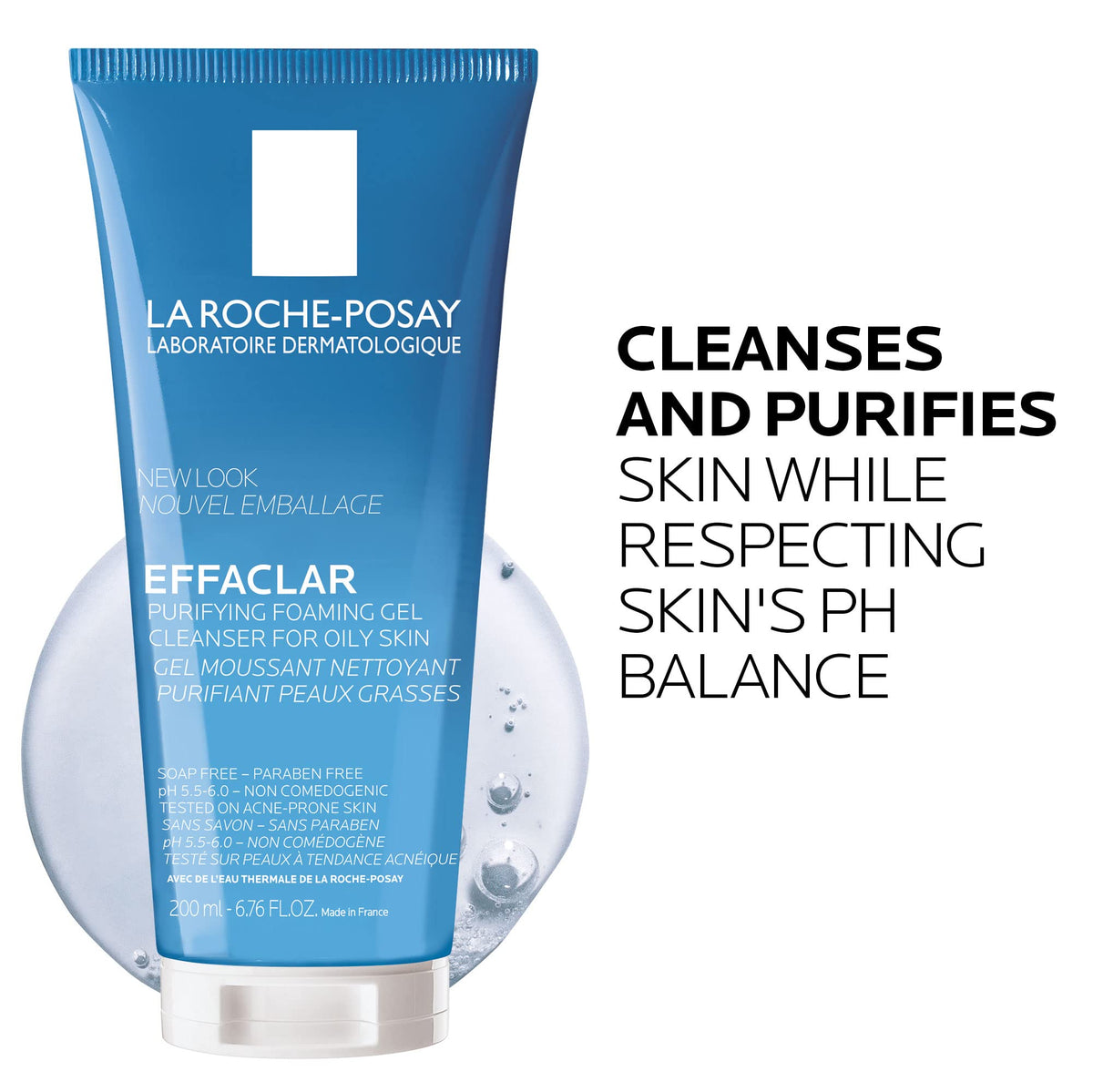 La Roche-Posay close-up foam demonstrating gentle lathering benefit