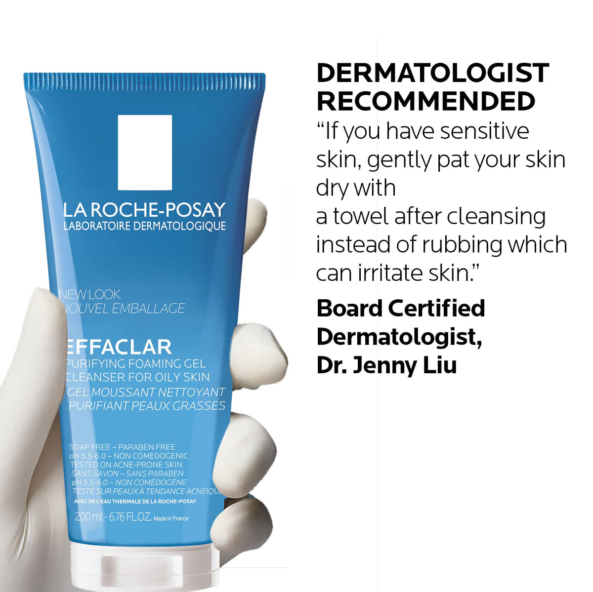 La Roche-Posay product in hand illustrating easy daily use benefit