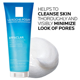 La Roche-Posay cleanser in use washing oily skin to remove sebum