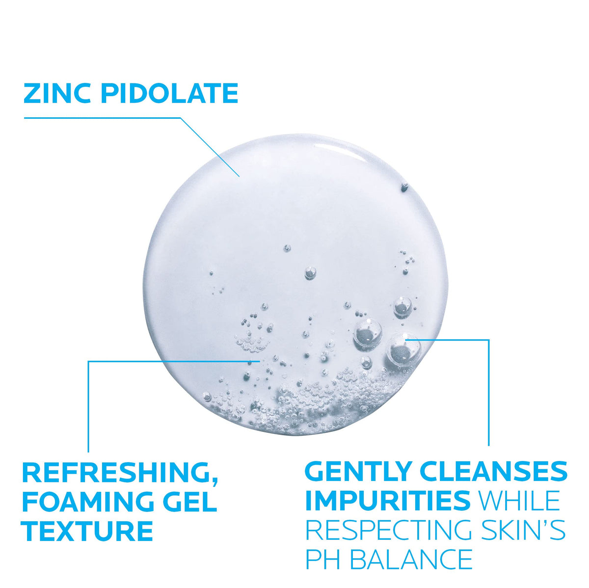 La Roche-Posay ingredients label highlighting zinc pidolate benefit