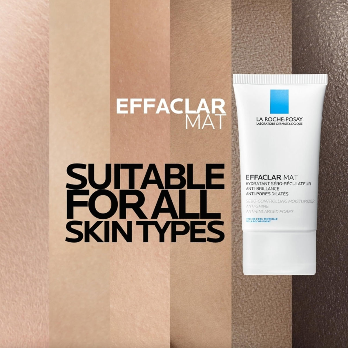 La Roche-Posay before and after skin showing reduced shine and refined pores