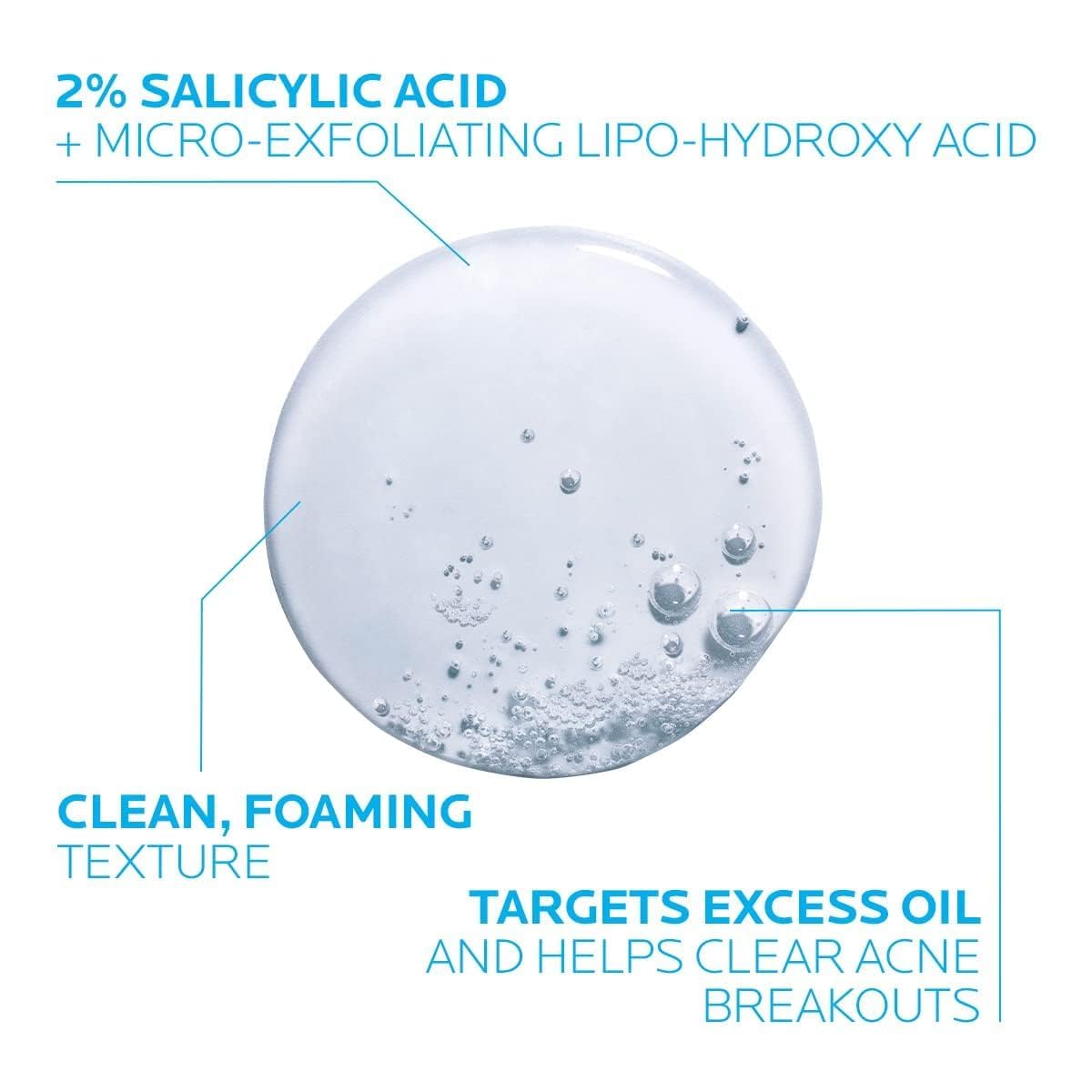 La Roche-Posay gel texture dispensed to show lightweight foam