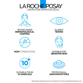 La Roche-Posay tube beside coin for scale to show travel-friendly size