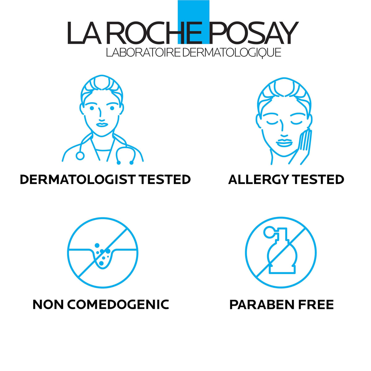 La Roche-Posay bottle in hand showing compact size and travel-friendly benefit