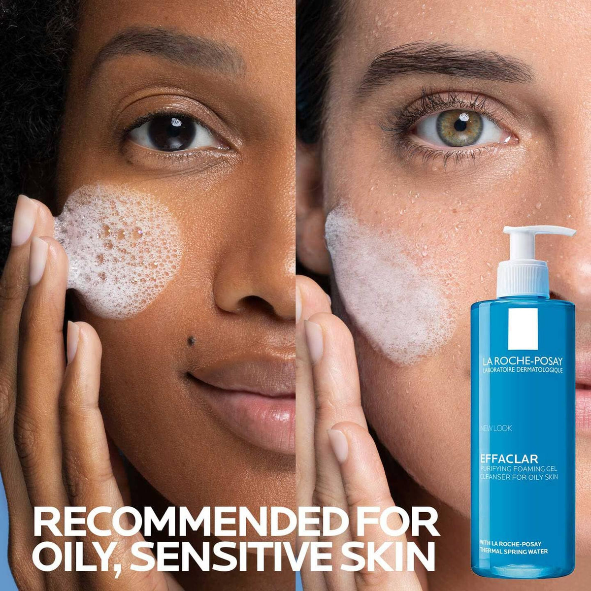 La Roche-Posay gel texture close-up showing lightweight foaming action