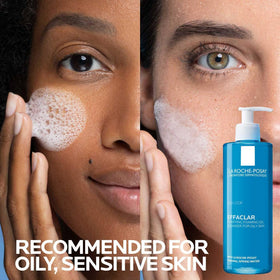 La Roche-Posay gel texture close-up showing lightweight foaming action