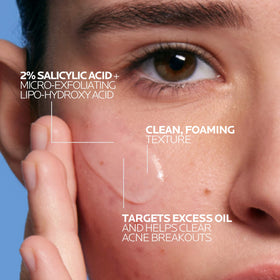 La Roche-Posay gel-to-foam texture close-up for gentle cleansing