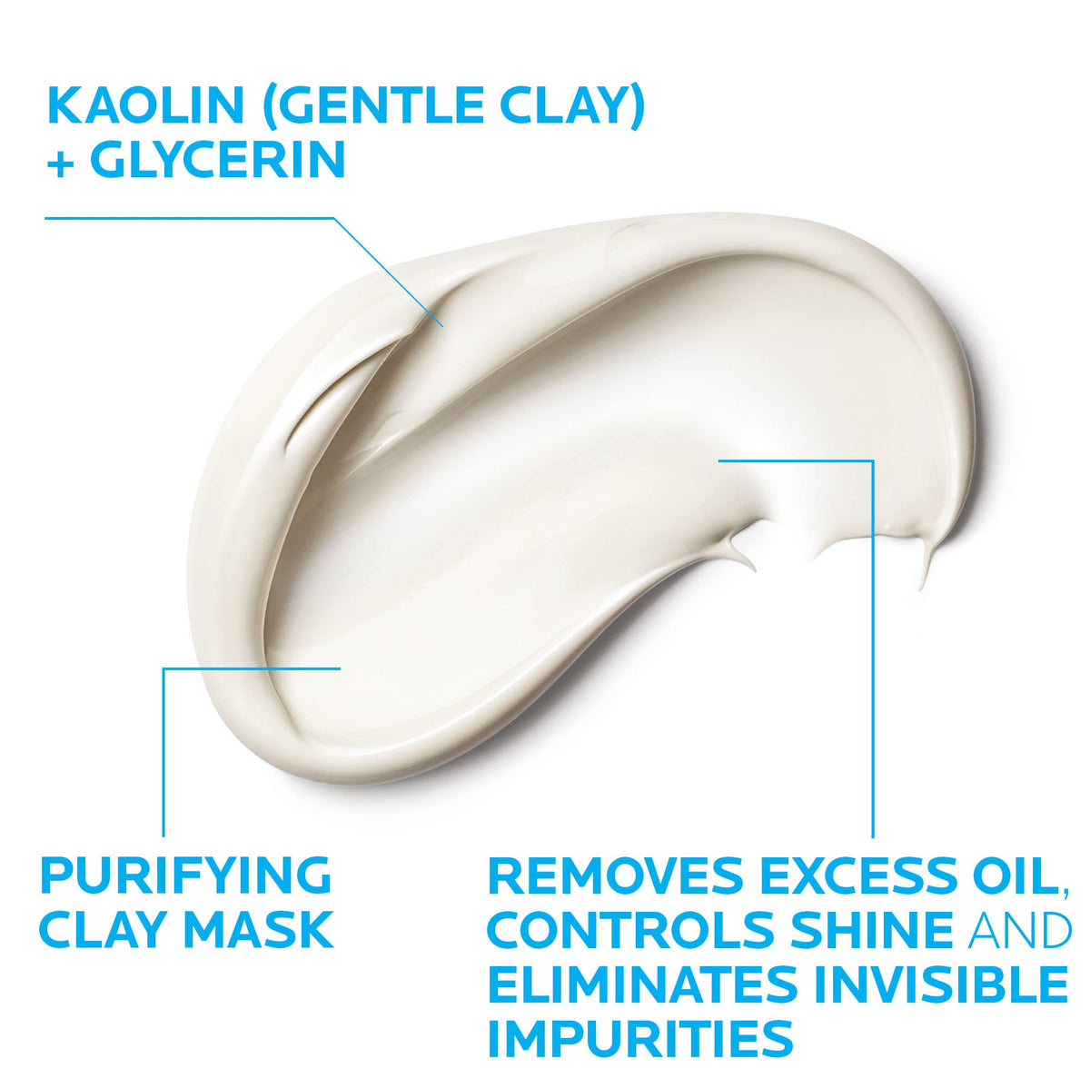 La Roche-Posay rinsing mask under water showing gentle removal and clean finish