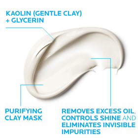 La Roche-Posay rinsing mask under water showing gentle removal and clean finish