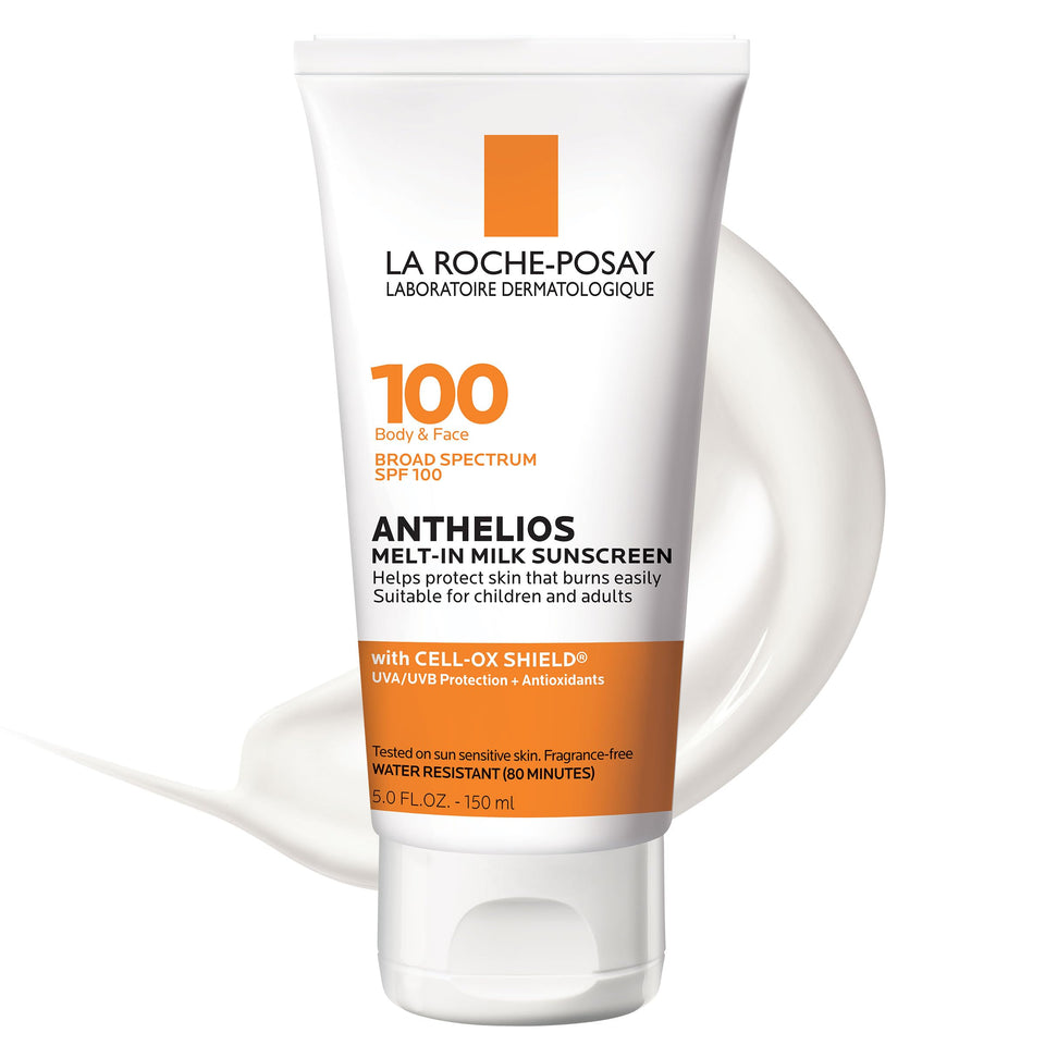 La Roche-Posay front packaging showing SPF 100 and benefits