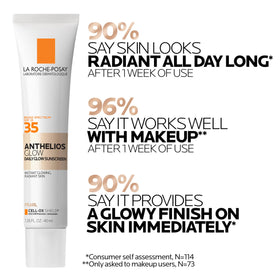 La Roche-Posay texture dispensed from pump showing lightweight, fast-absorbing feel
