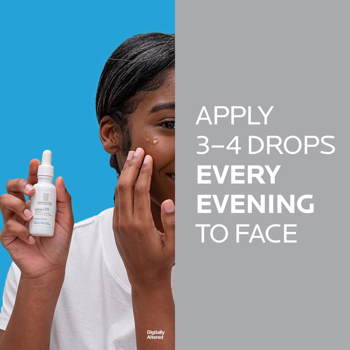 La Roche-Posay serum texture on dropper highlighting smooth, lightweight formula