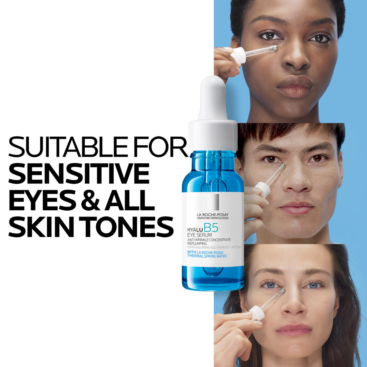 La Roche-Posay Hyalu B5 Eye Serum next to a ruler to show product size and scale