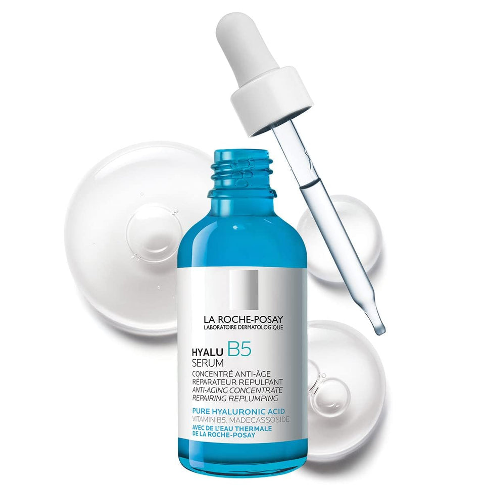 La Roche-Posay front bottle of Hyalu B5 serum showing clean packaging and hydration benefit