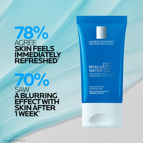 La Roche-Posay gel on hand swatch demonstrating quick absorption and matte finish