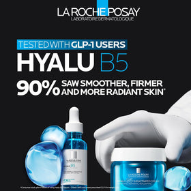 La Roche-Posay ingredients label highlighting hyaluronic acid and ectoin for visible repair