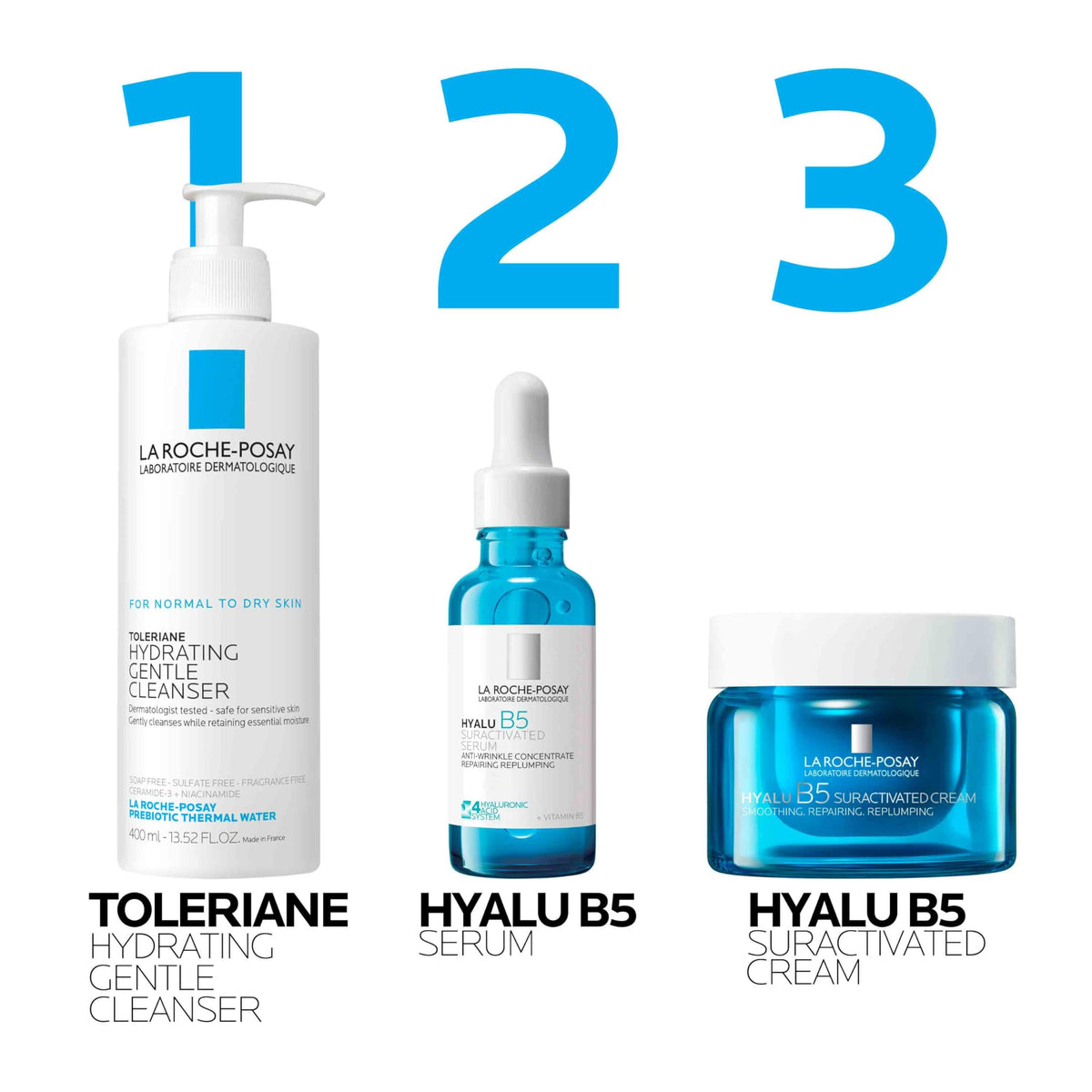 La Roche-Posay serum on bathroom shelf in morning routine for daily use benefit