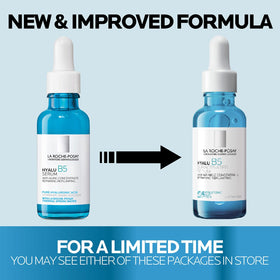 La Roche-Posay bottle next to coin showing product size and travel-friendly benefit