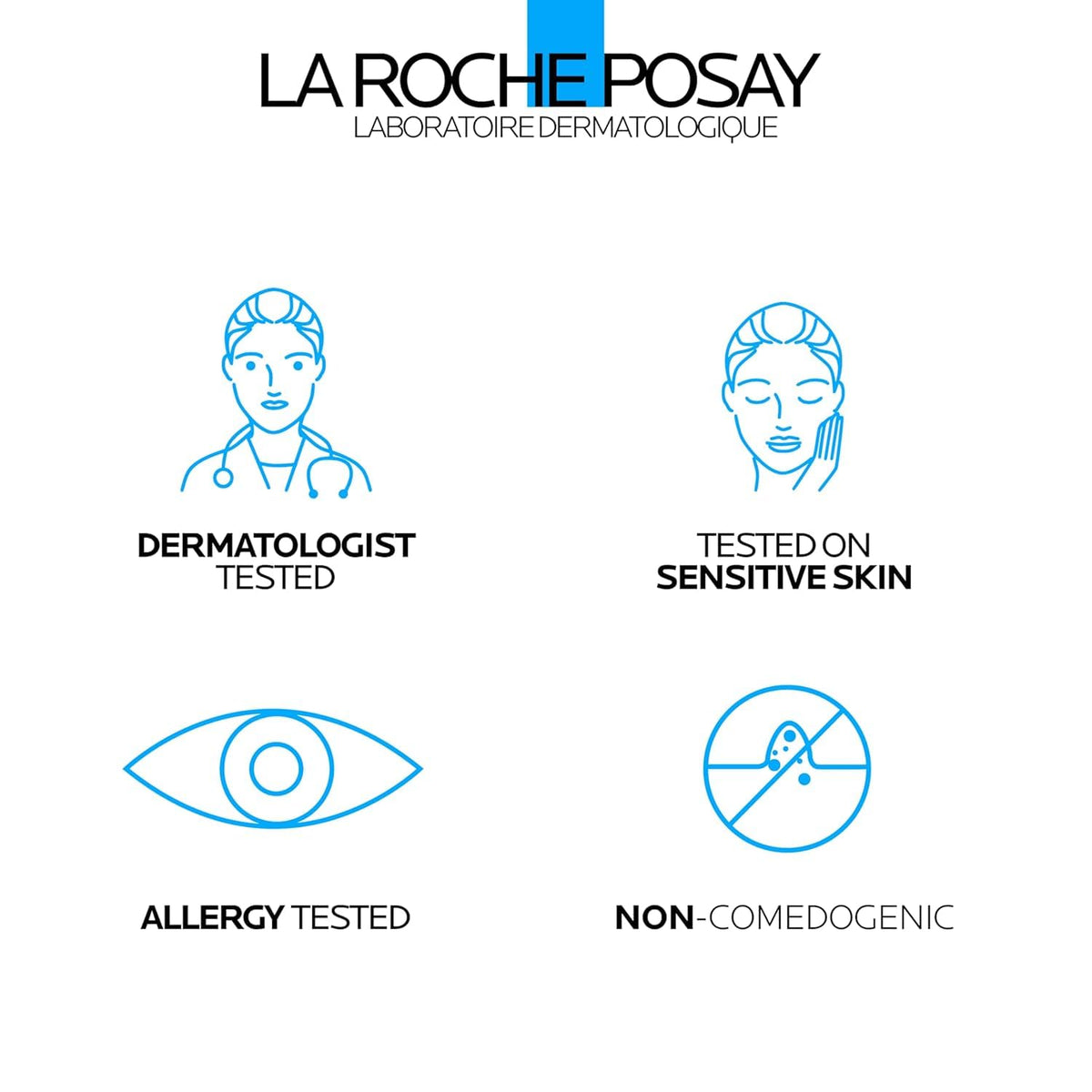 La Roche-Posay 1.7 fl oz tube beside a ruler to show actual product size and travel convenience