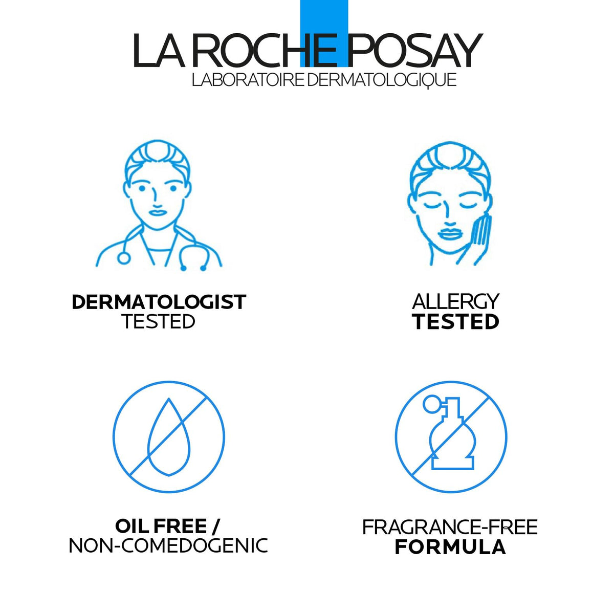 La Roche-Posay bottle in hand showing scale and easy handling benefit