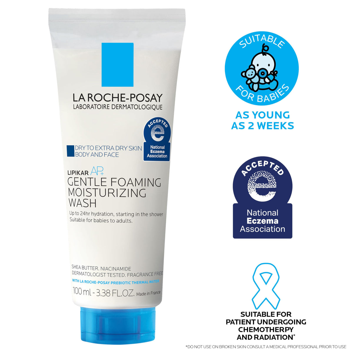 La Roche-Posay placed in family bathroom scene showing gentle, family-friendly benefit