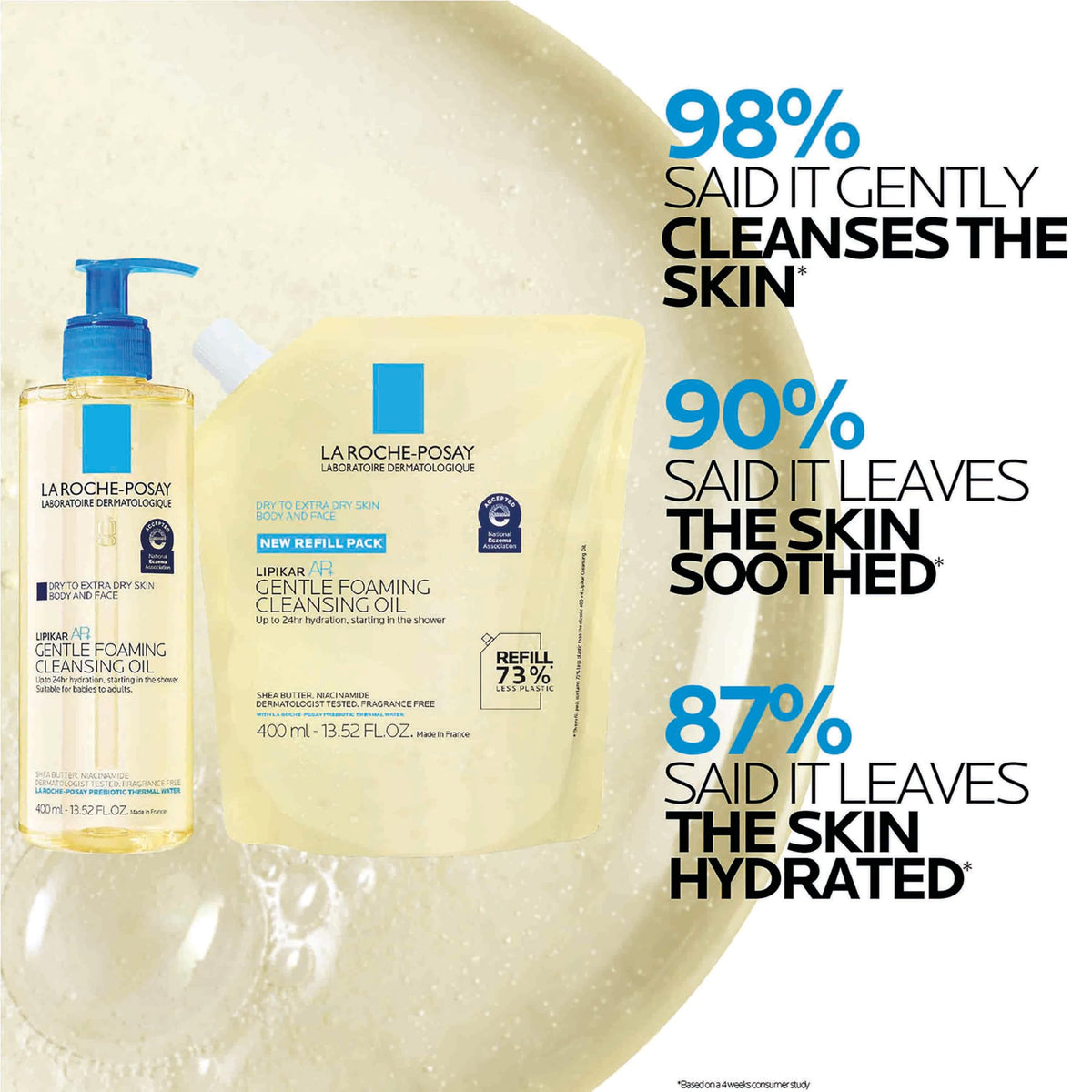 La Roche-Posay label close-up showing niacinamide and shea butter
