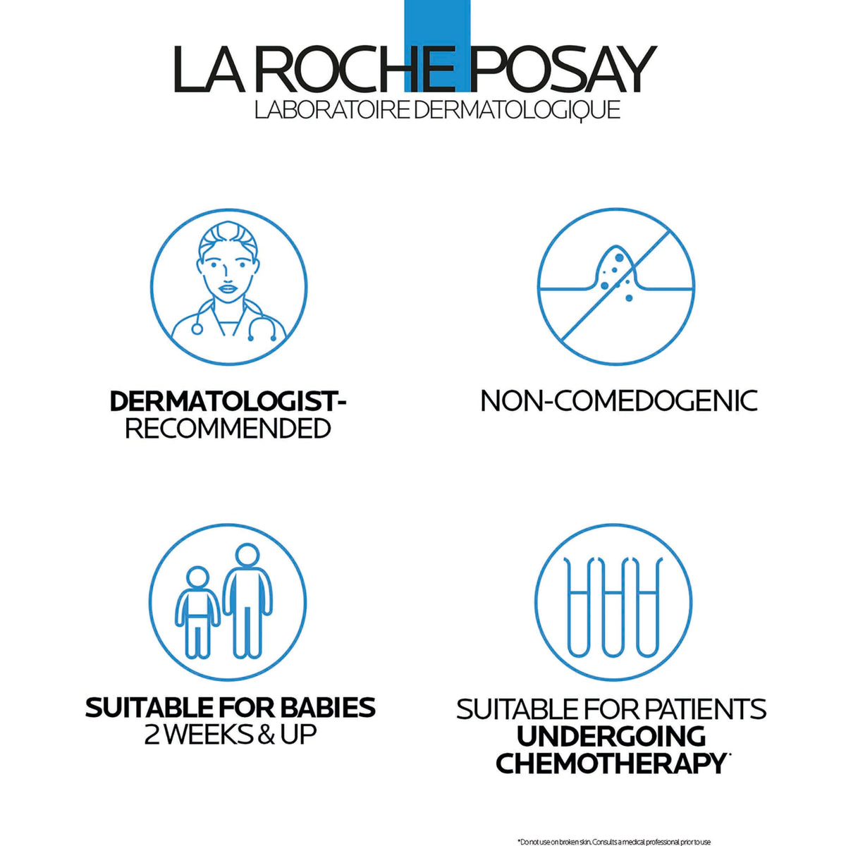 La Roche-Posay bottle next to hand for size and scale