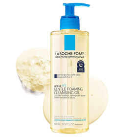 La Roche-Posay Lipikar AP+ front packaging showing bottle and label, clear benefits