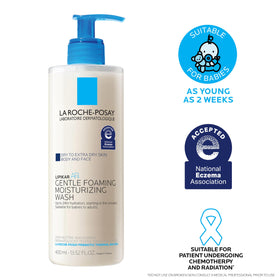 la roche-posay wash next to moisturizer suggesting post-cleanse hydration