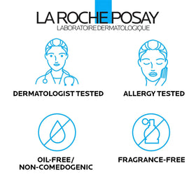 La Roche-Posay label ingredients closeup showing niacinamide and prebiotic thermal water benefits