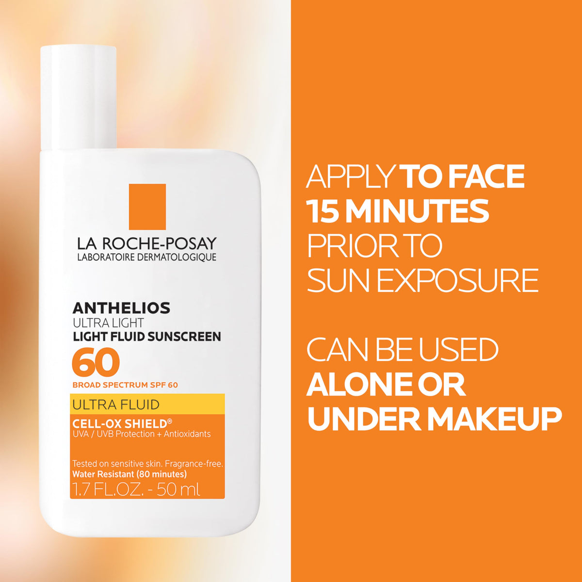 La Roche-Posay matte finish on skin swatch demonstrating non-whitening, shine-control benefit
